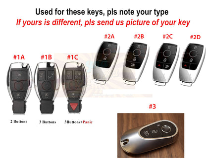 Leather Key Fob Case Cover For Mercedesss A B C E GL GLa GLk CLS Benz AMG W204 W205 W212 W463 W176 W210 W202 Keychain KeyRing Remote Holder