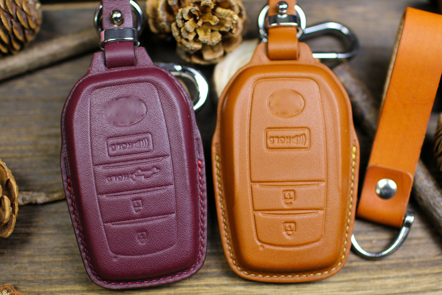 Leather Cover for 2024 Tundra Trd Pro Sr Sr5 Platinum Capstone Pickup Key Fob Cover Case Custom Tundra Keychain Keyless Remote Holder