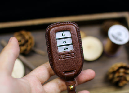 Hondaa Key Fob Cover Leather Case 2024 Accord Ridgeline Civic Vezel 2023 CRV Crider Fit Jade Crad Hrv Insight Pilot Brv Holder Clasp Clip
