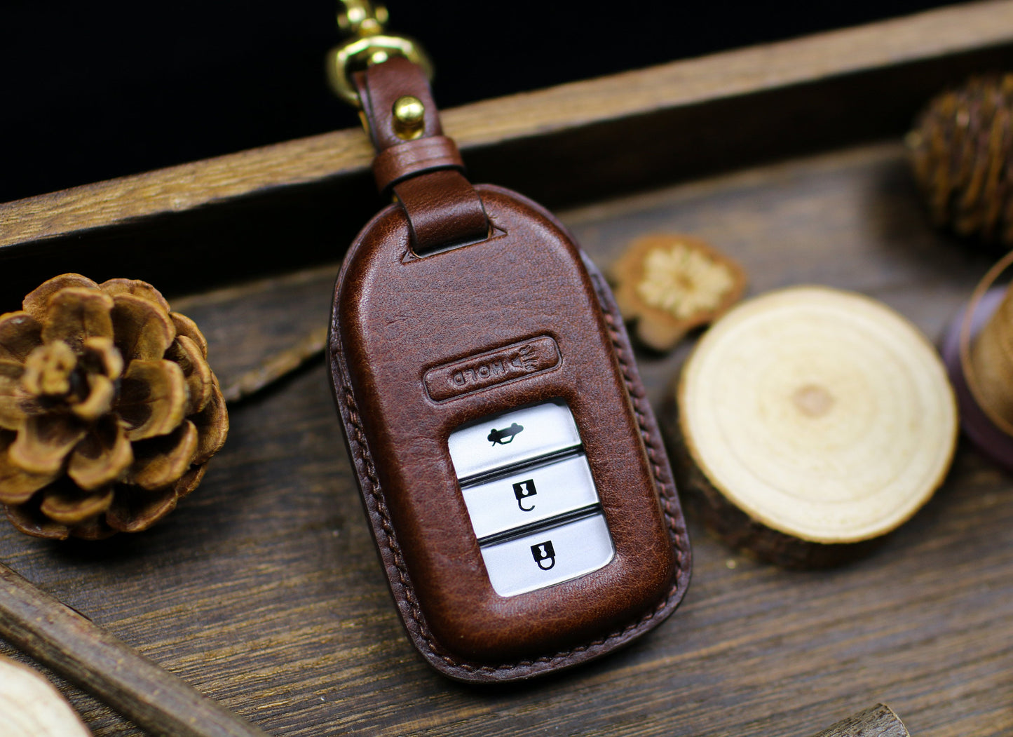 Hondaa Key Fob Cover Leather Case 2024 Accord Ridgeline Civic Vezel 2023 CRV Crider Fit Jade Crad Hrv Insight Pilot Brv Holder Clasp Clip