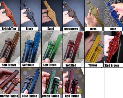 Racing Style Leather Bund Strap 20mm 22mm Bund Rally Holes Watch Band 16mm 24mm Leather Watch Band 18mm Watch Strap Watch Band Cuff Band