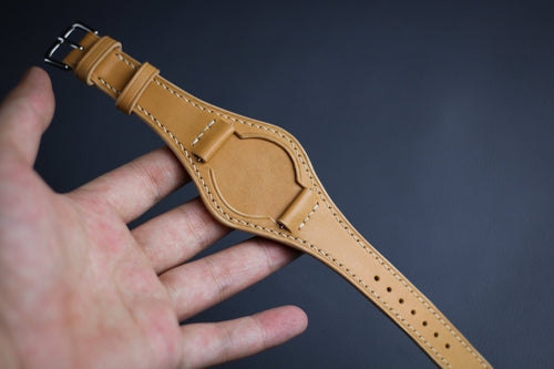 Leather Watch Bund Strap Band, Watch Strap, Black Brown Cuff Band, Full Bund Strap 20mm 18mm 22mm 16mm 24mm, Genuine Leather Wristwatch Band