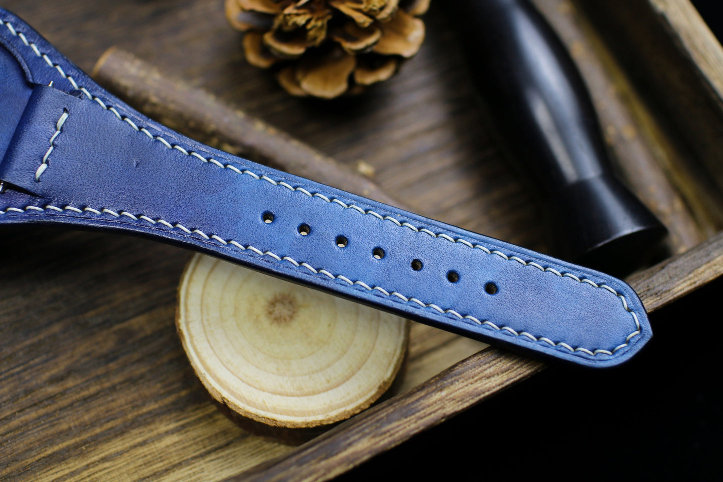 Leather Bund Strap 20mm, 22mm Bund Watch Band 16mm 24mm, Leather Watch Band 18mm, Watch Strap, Apple Leather Watch Band, Cuff Band Strap