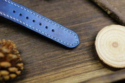 Leather Bund Strap 20mm, 22mm Bund Watch Band 16mm 24mm, Leather Watch Band 18mm, Watch Strap, Apple Leather Watch Band, Cuff Band Strap