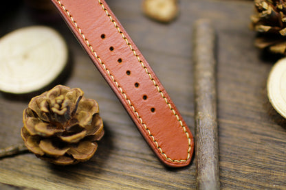 British Tan Leather Bund Strap 20mm, 22mm Bund Watch Band 16mm 24mm Leather Watch Band 18mm Leather Watch Strap, Applee Watch Band Cuff Band
