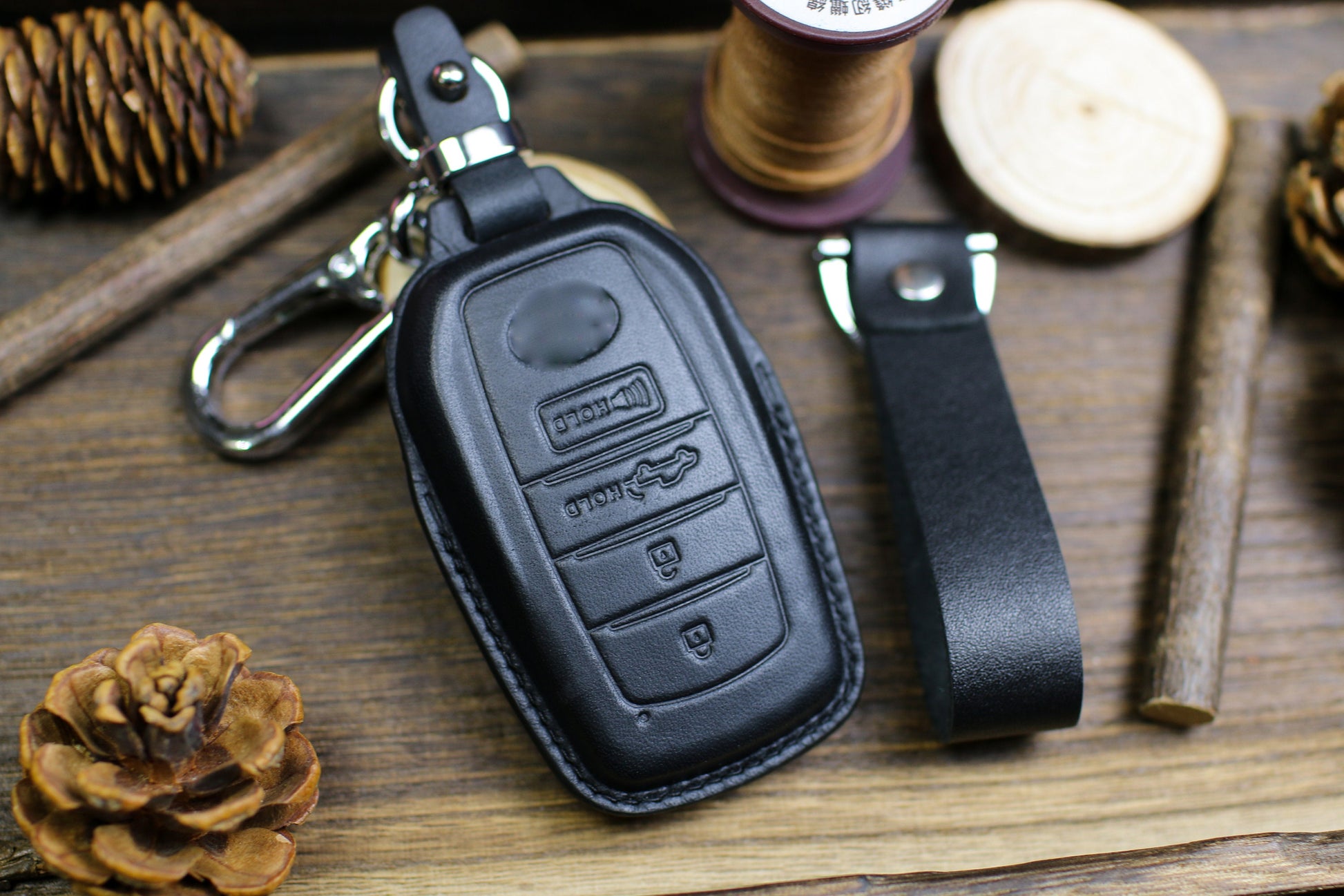 Cover For 2024 Tundra TRD Pro 2023 2022 2021 Leather Key Fob Cover Tundra Truck Pickup Custom Case Stamp Tundra Emblem Remote Holder