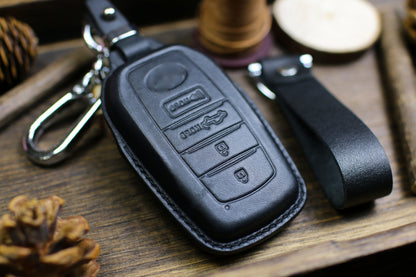 Leather Cover for 2024 Tundra Trd Pro Sr Sr5 Platinum Capstone Pickup Key Fob Cover Case Custom Tundra Keychain Keyless Remote Holder