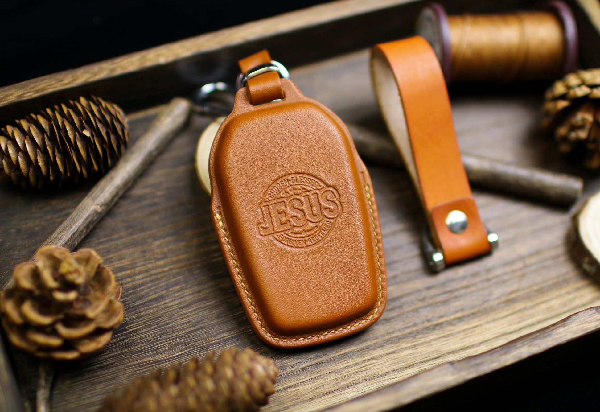 Cover For 2024 Tundra TRD Pro 2023 2022 2021 Leather Key Fob Cover Tundra Truck Pickup Custom Case Stamp Tundra Emblem Remote Holder