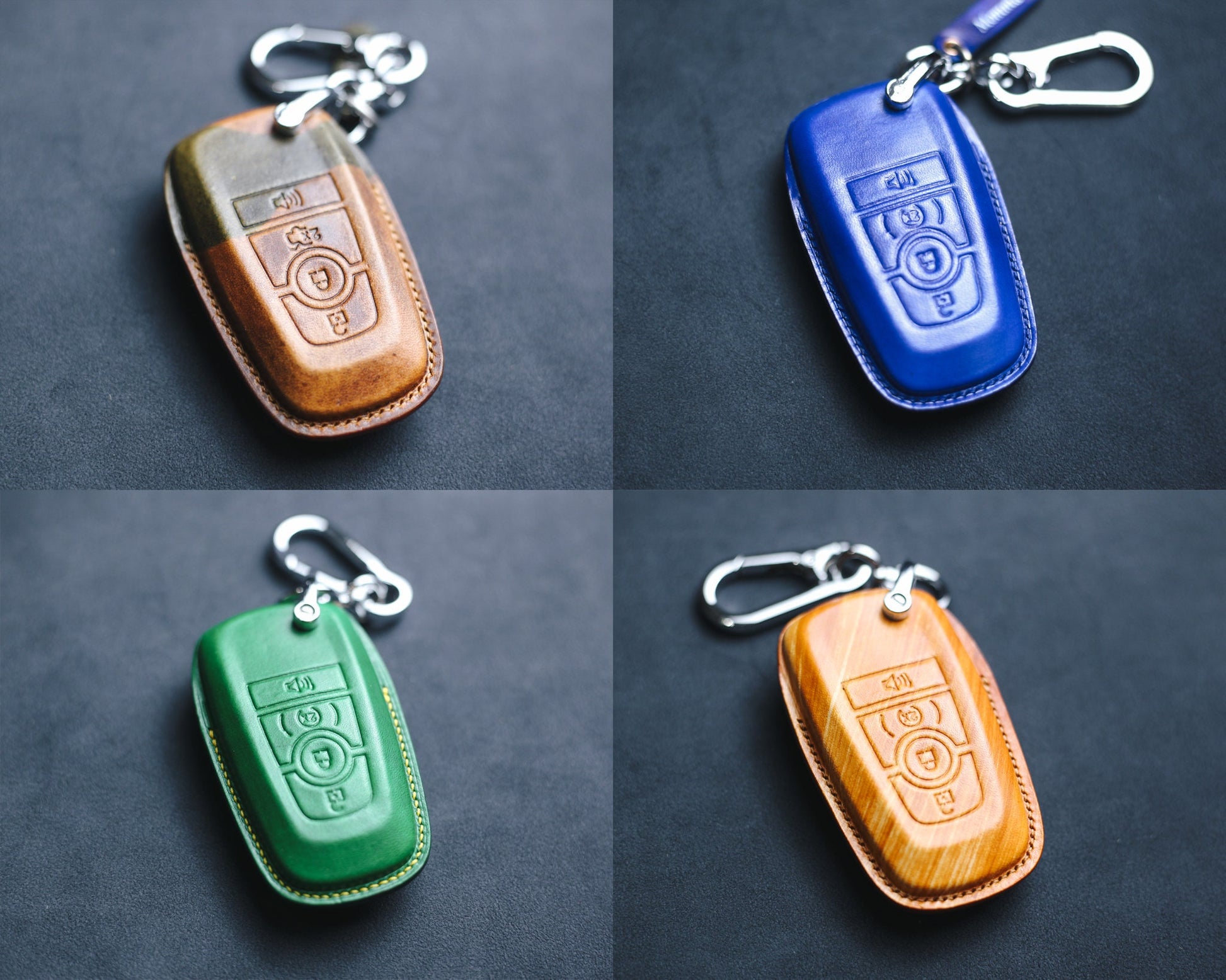 Leather Key Cover For 2023 Bronco Key Fob Case with 3 4 5 Button Case Keychain 2022-2024 Bronco Sport Remote Keyless Case Bronco Accessories