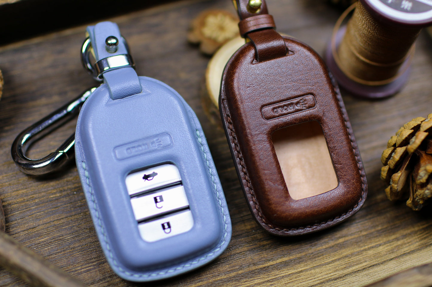Hondaa Key Fob Cover Leather Case 2024 Accord Ridgeline Civic Vezel 2023 CRV Crider Fit Jade Crad Hrv Insight Pilot Brv Holder Clasp Clip