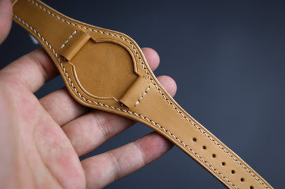 Leather Watch Bund Strap Band, Watch Strap, Black Brown Cuff Band, Full Bund Strap 20mm 18mm 22mm 16mm 24mm, Genuine Leather Wristwatch Band