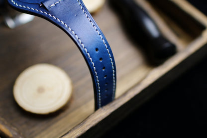 Navy Leather Bund Strap 20mm, 22mm Bund Watch Band 16mm 24mm Leather Watch Band 18mm, Leather Watch Strap Apple Band Watch , Cuff Band Strap