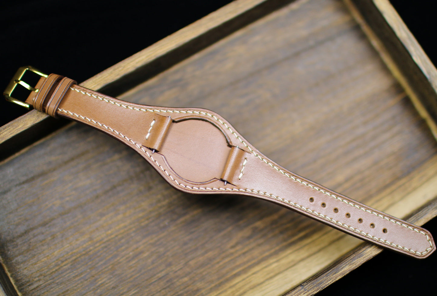 Brown Leather Bund Strap 20mm, 22mm Bund Watch Band 16mm 24mm Leather Watch Band 18mm Leather Watch Strap, Applle Watch Band Cuff Band Strap