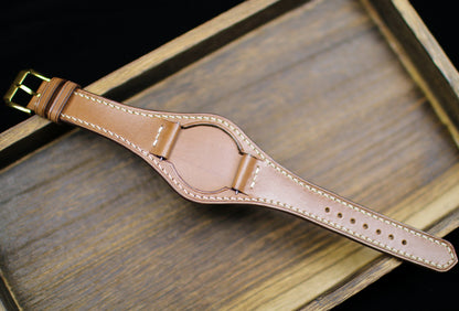 Brown Leather Bund Strap 20mm, 22mm Bund Watch Band 16mm 24mm Leather Watch Band 18mm Leather Watch Strap, Applle Watch Band Cuff Band Strap