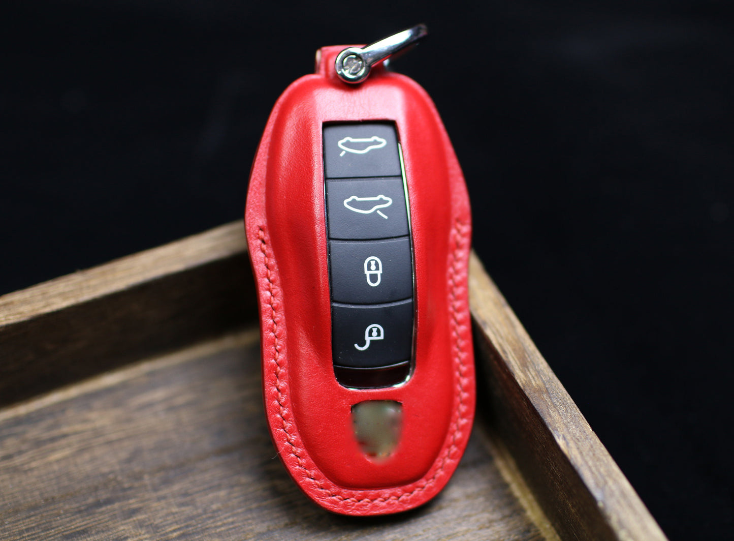 Leather Key Fob Cover Porschee 911 718 Cayenne 2020 Macan 2022 Taycan 2021 Panamera 2023 2024 Keyless Remote Protector Porschee Accessories