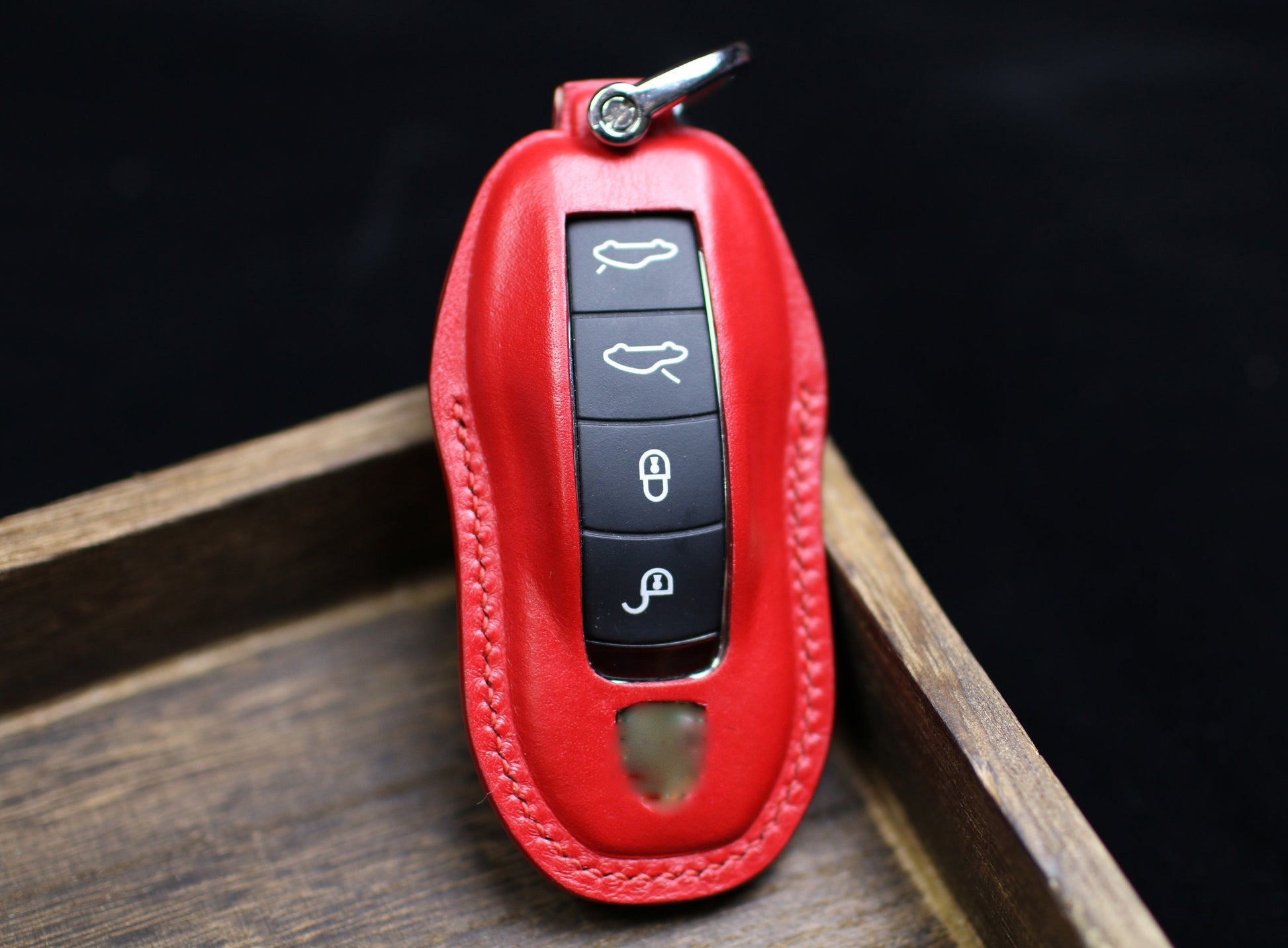 Leather Key Fob Cover Porschee 911 718 Cayenne 2020 Macan 2022 Taycan 2021 Panamera 2023 2024 Keyless Remote Protector Porschee Accessories