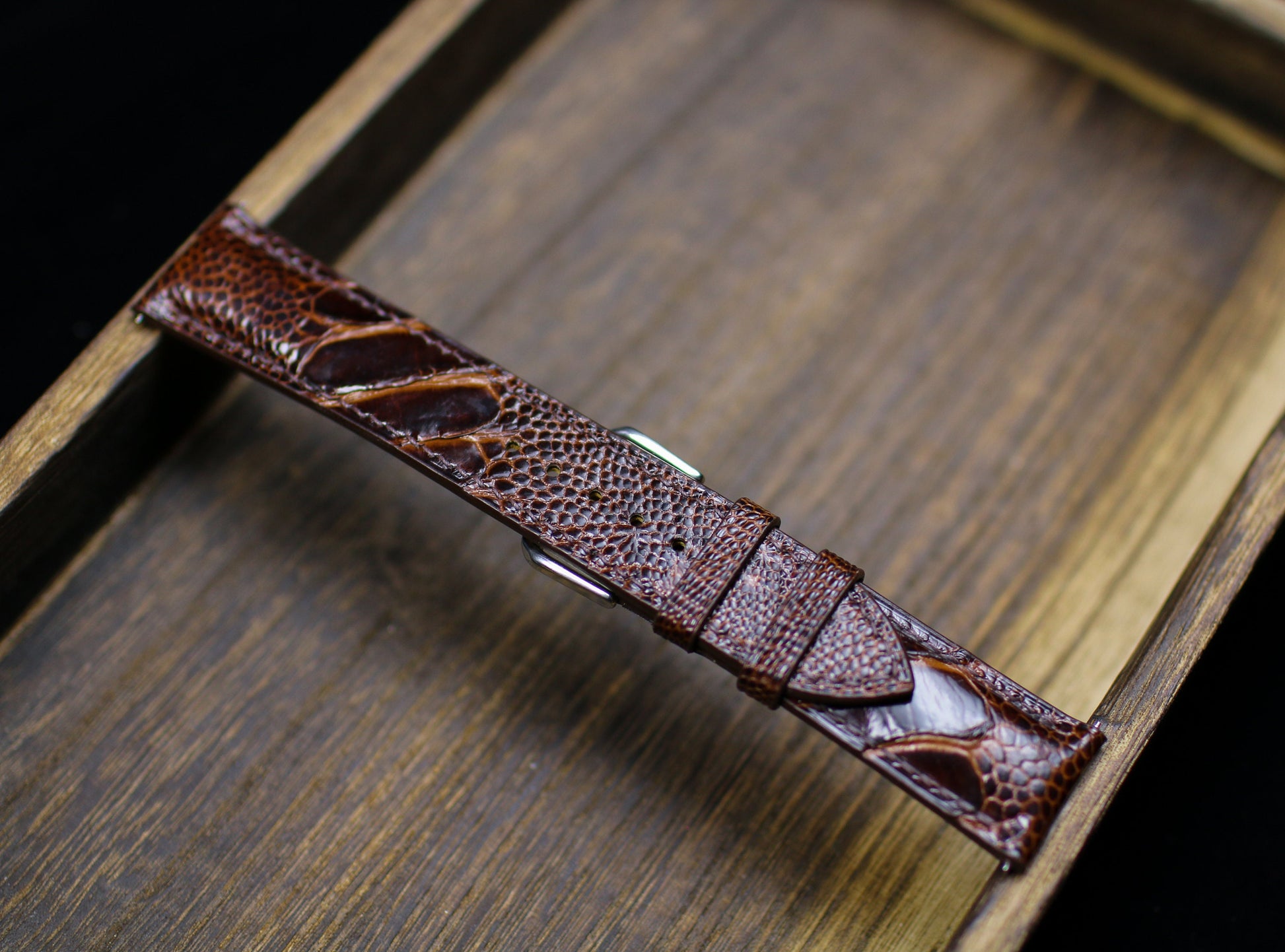 Brown Ostrich Foot Leather Watch Strap 24mm 22mm 21mm 20mm 19mm Handmade Bespoke Leather Watch Band Ostrich Leg Leather 18mm 17mm 16mm 14mm
