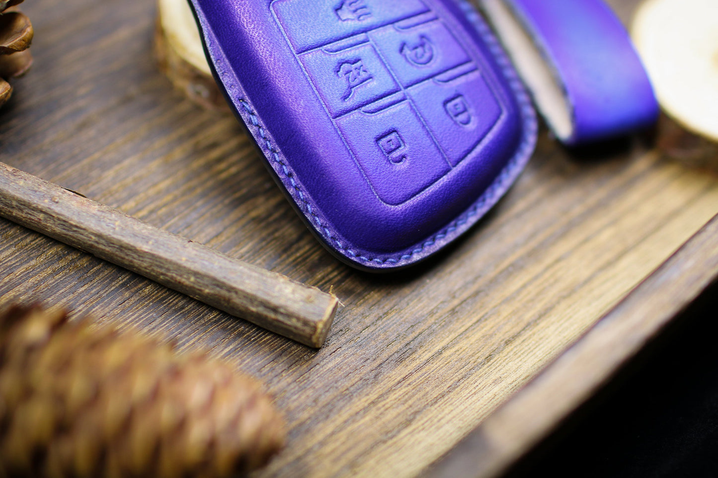 Leather Key Fob Cover For Hummeer 2024 Z71 Chevy Silverado Colorado Tahoe Suburban Yukon High Country LTZ Lt 2500Hd 3500Hd Key Case Keychain