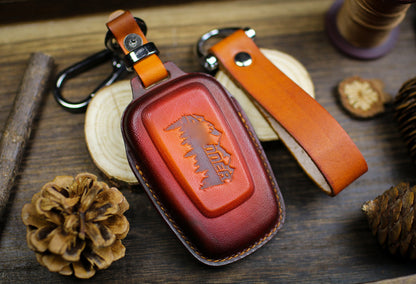 Leather Key Fob Cover For 2025 4Runner Tundra Keyless Case 2024 Remote Sr5 Premium 4 Runner Trd Pro OffRoad Sport Limited Suv Tundra Case