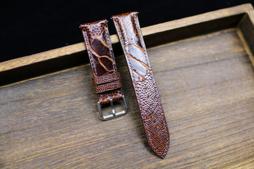Brown Ostrich Foot Leather Watch Band Strap 24mm 22mm 20mm Brown Ostrich Leather Watch Strap Ostrich Leg Strap 18mm 16mm 14mm Men Women