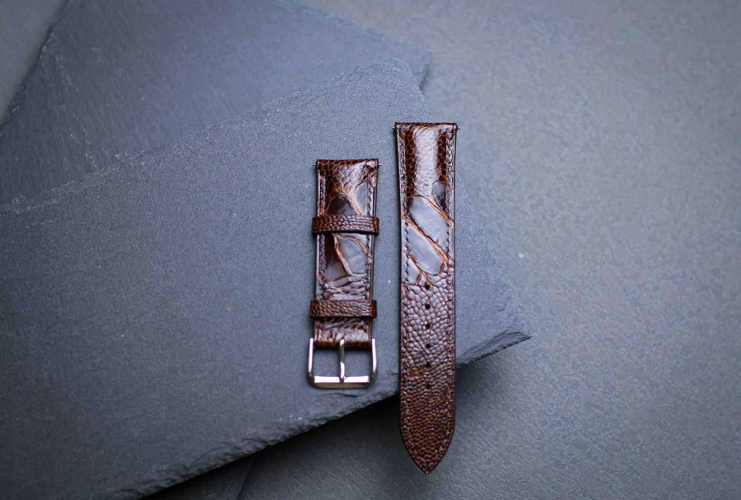 Brown Ostrich Foot Leather Watch Band Strap 24mm 22mm 20mm Brown Ostrich Leather Watch Strap Ostrich Leg Strap 18mm 16mm 14mm Men Women