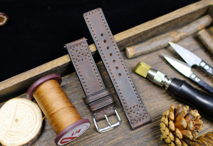 Dark Brown Vegtan Leather Watch Band Strap 24mm 22mm 20mm Brown Vegtan Leather Watch Strap Strap 18mm 16mm 14mm Square Watch Men Women