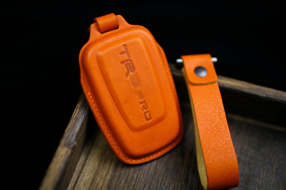Leather Key Fob Cover For TRD Pro 2024 Tundra Keyless Case 2023 Remote Sr5 Premium 4 Runner Trd Pro OffRoad Sport Limited Suv Trd Case