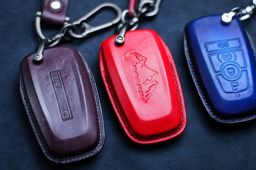 Leather Key Cover For Bronco Raptor Sport 2022 2023 2024 Big Bend Black Diamond Badlands Remote Case Keyless Holder Bronco Car Accessories