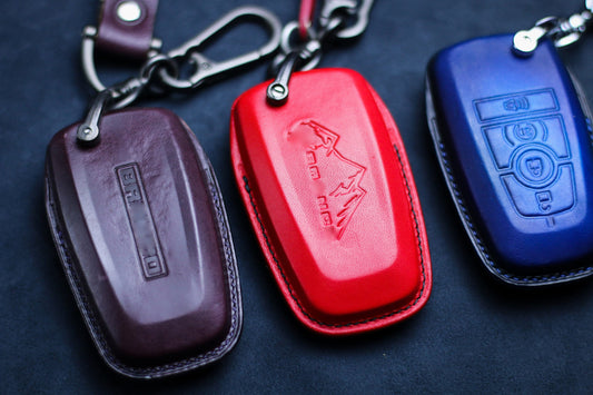 Leather Key Cover For Bronco Raptor Sport 2022 2023 2024 Big Bend Black Diamond Badlands Remote Case Keyless Holder Bronco Car Accessories