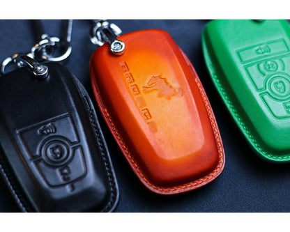 Key Cover For Bronco 2021 2022 2023 Leather Remote Case Bronco Sport Bronco Big Bend Horse Pony Bronco Black Diamond Keychain Holder Lanyard