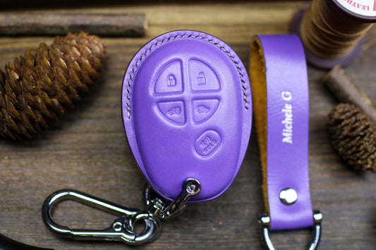 Cute Cover for Tundra 2012 Tacoma Sequoia 2013 Sienna 2014 Highlander Key Fob Cover Case Leather Remote Holder Keychain Round Plug Key Shell