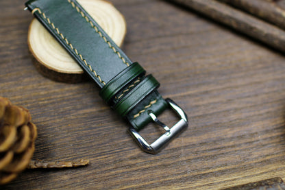 Army Green Leather Watch Strap 24mm 22mm 21mm 20mm Leather Watch Band Green Leather 18mm 16mm 14mm Customized Watch Strap Over Size