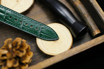 Green Alligator Leather Padded Watch Strap 24mm 22mm 21mm 20mm Handmade Leather Watch Band Deployant Clasp Alligator Leather 18mm 16mm 14mm
