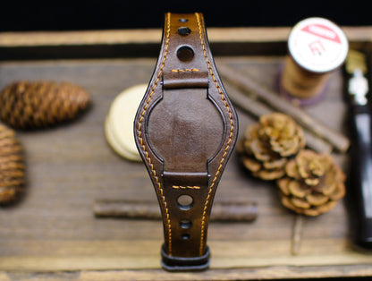 Black Leather Racing Bund Strap 20mm 22mm Bund Rally Holes Watch Band 16mm 24mm Leather Watch Band 18mm Watch Strap Watch Band Cuff Band