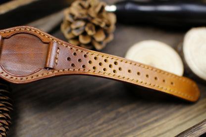 Racing Style Leather Bund Strap 20mm 22mm Bund Rally Holes Watch Band 16mm 24mm Leather Watch Band 18mm Watch Strap Watch Band Cuff Band