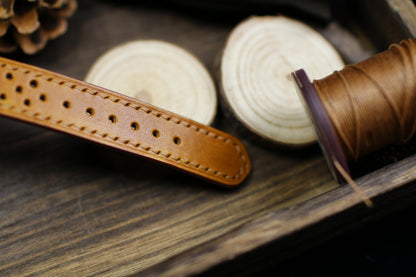 Racing Style Leather Bund Strap 20mm 22mm Bund Rally Holes Watch Band 16mm 24mm Leather Watch Band 18mm Watch Strap Watch Band Cuff Band