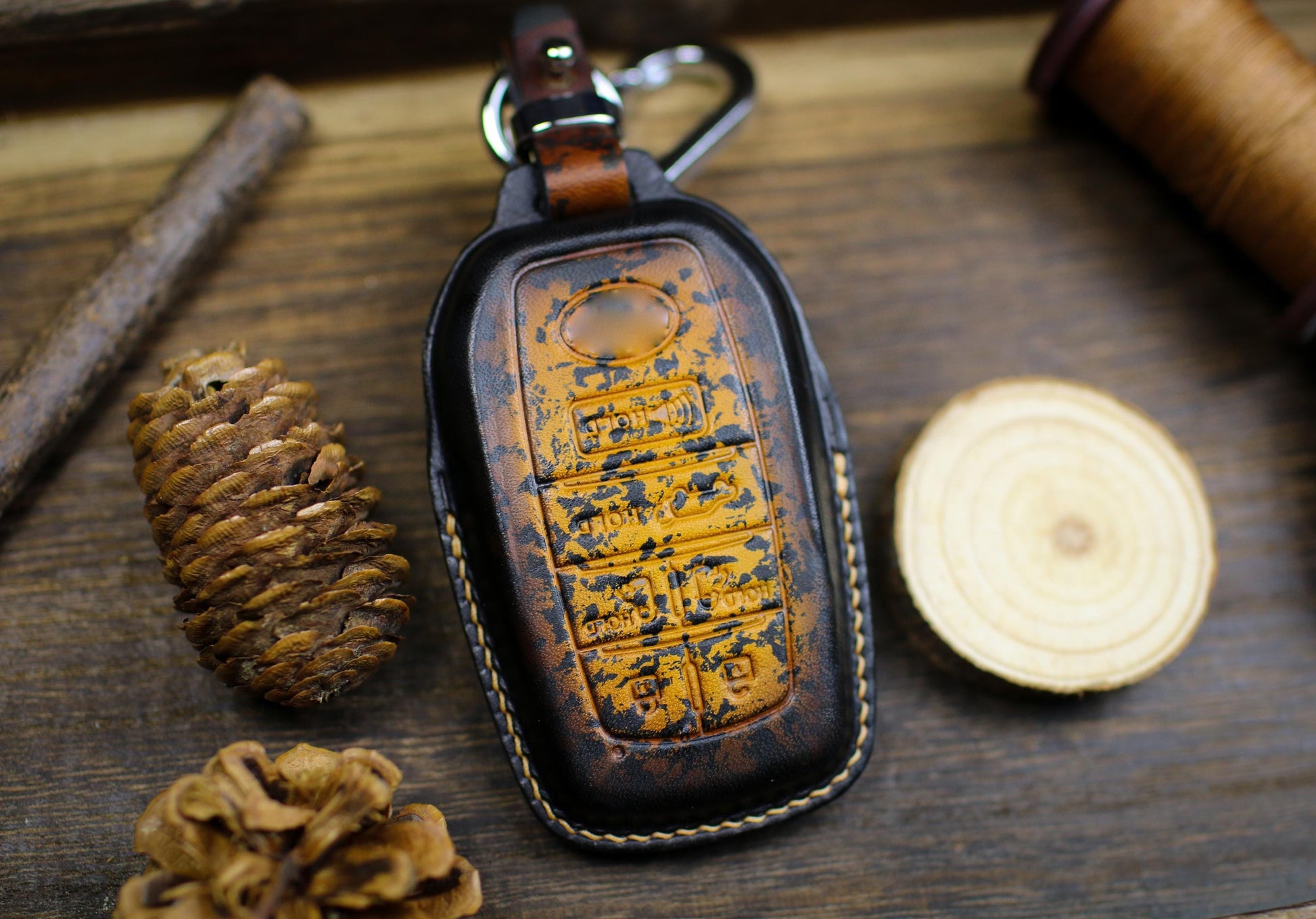 Unique Color Leather Key Fob Cover For 2024 4Runner Tundra Keyless Case Remote Sr5 Premium 4 Runner Trd Pro Sport Limited Suv Tundra Case