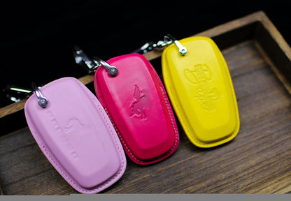 Leather Key Cover For 2023 Bronco Key Fob Case with 3 4 5 Button Case Keychain 2022-2024 Bronco Sport Remote Keyless Case Bronco Accessories