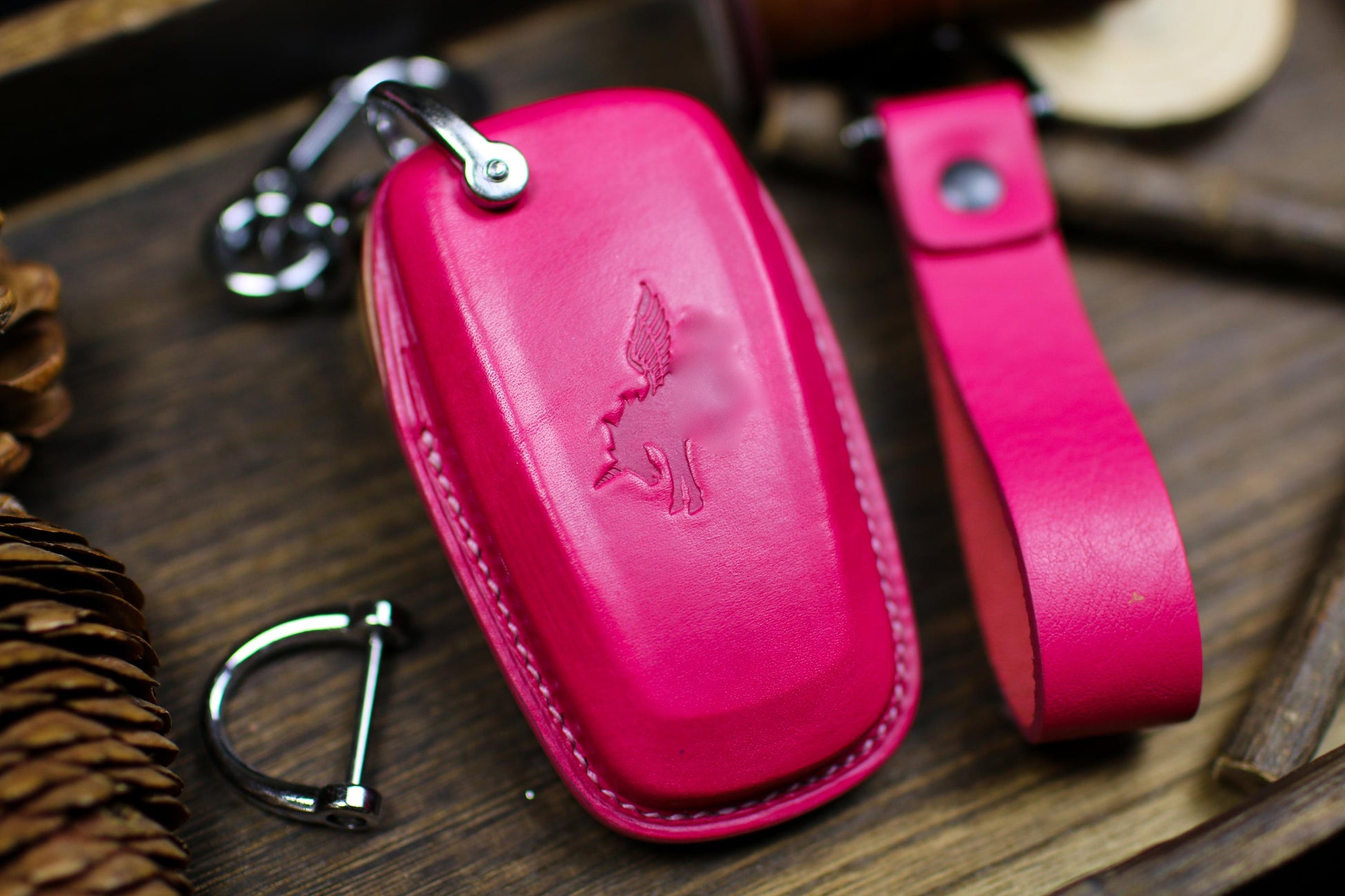 Leather Key Cover For 2023 Bronco Key Fob Case with 3 4 5 Button Case Keychain 2022-2024 Bronco Sport Remote Keyless Case Bronco Accessories