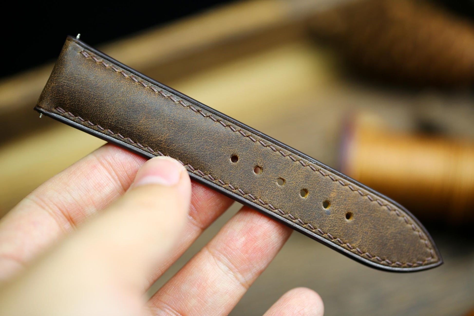 Waxy Brown Maya Leather Watch Strap 24mm 22mm 21mm 20mm Leather Watch Band Deployant Clasp  Brown Wood Maya Leather 18mm 16mm 14mm 12mm