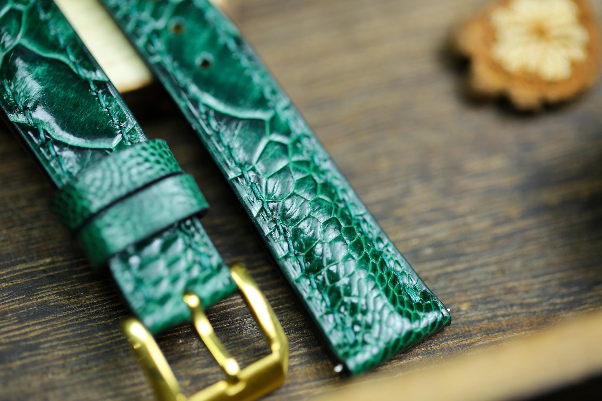 Green Ostrich Foot Leather Watch Strap 24mm 22mm 21mm 20mm 19mm Handmade Leather Watch Band Army Green Ostrich Leg Leather 18mm 16mm 14mm