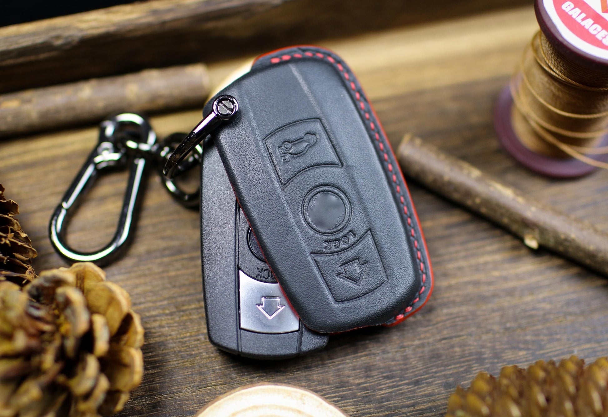 Leather Key Fob Cover For E60 E90 E92 E70 E71 E72 E82 E87 E88 E89 X5 X6 For 1 3 5 6 Series Key Case Holster B.m.w Keyless Keychain Lanyard