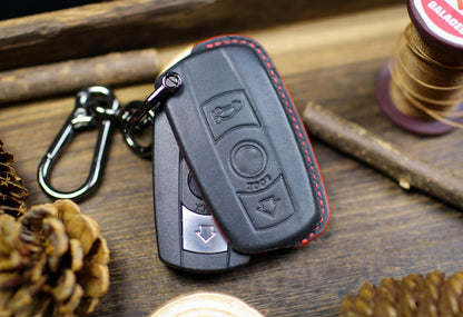 Leather Key Fob Cover For E60 E90 E92 E70 E71 E72 E82 E87 E88 E89 X5 X6 For 1 3 5 6 Series Key Case Holster B.m.w Keyless Keychain Lanyard
