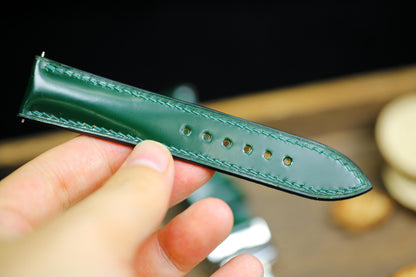 Green Shell Cordovan Watch Strap Leather Medium Army Green Cordovan 24mm 22mm 20mm Strap Deployant Clasp Leather 18mm 16mm 14mm Watch Band