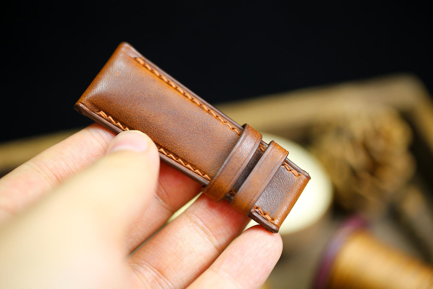 Brown Vachetta Leather Watch Strap 24mm 22mm 21mm 20mm Leather Watch Band Deployant Clasp  Vachetta Brown Leather 18mm 16mm 14mm 12mm