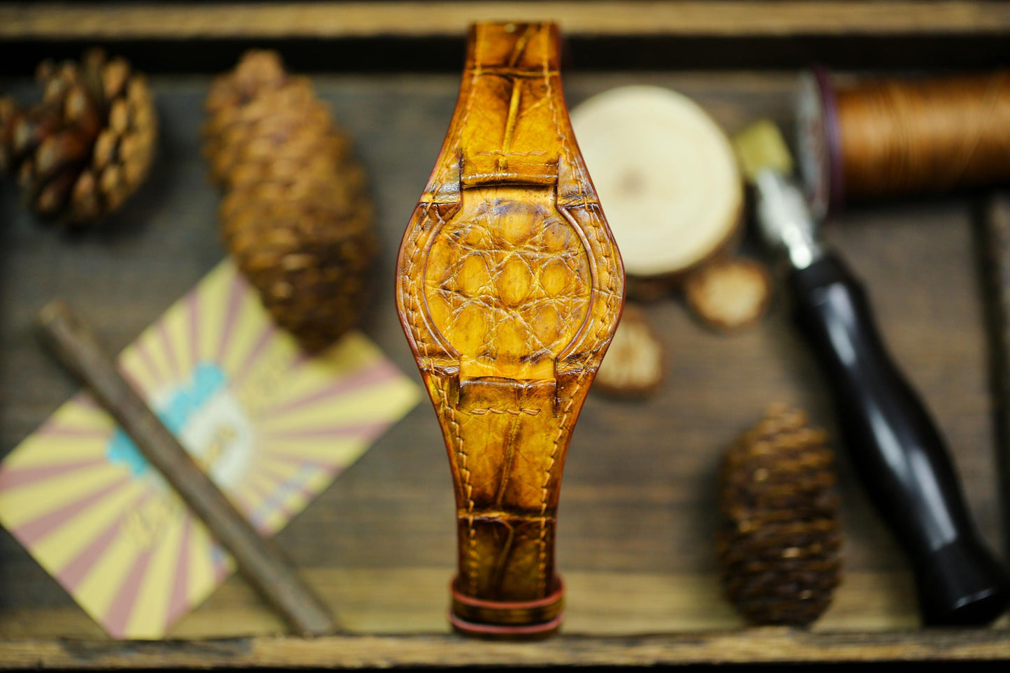 Vintage Alligator Leather Bund Strap Waxy Style Leather 20mm 22mm Watch Band 16mm 24mm Leather Watch Band 18mm Watch Strap Watch Band Cuff