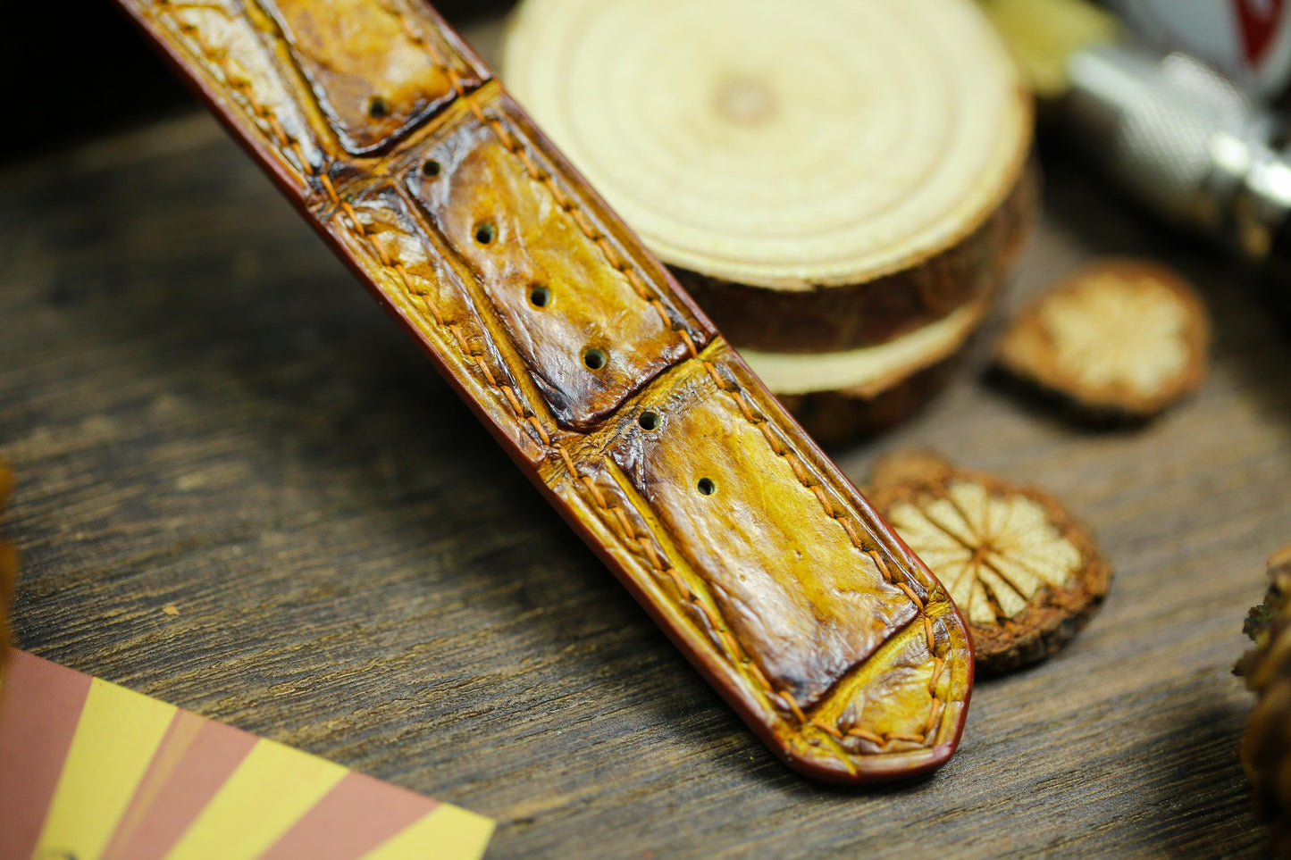 Vintage Alligator Leather Bund Strap Waxy Style Leather 20mm 22mm Watch Band 16mm 24mm Leather Watch Band 18mm Watch Strap Watch Band Cuff