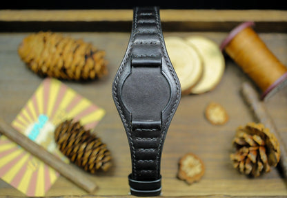 Padding Style Leather Bund Strap 20mm 22mm Bund Straps Watch Band 16mm 24mm Leather Watch Band 18mm Watch Strap Watch Band Cuff Band