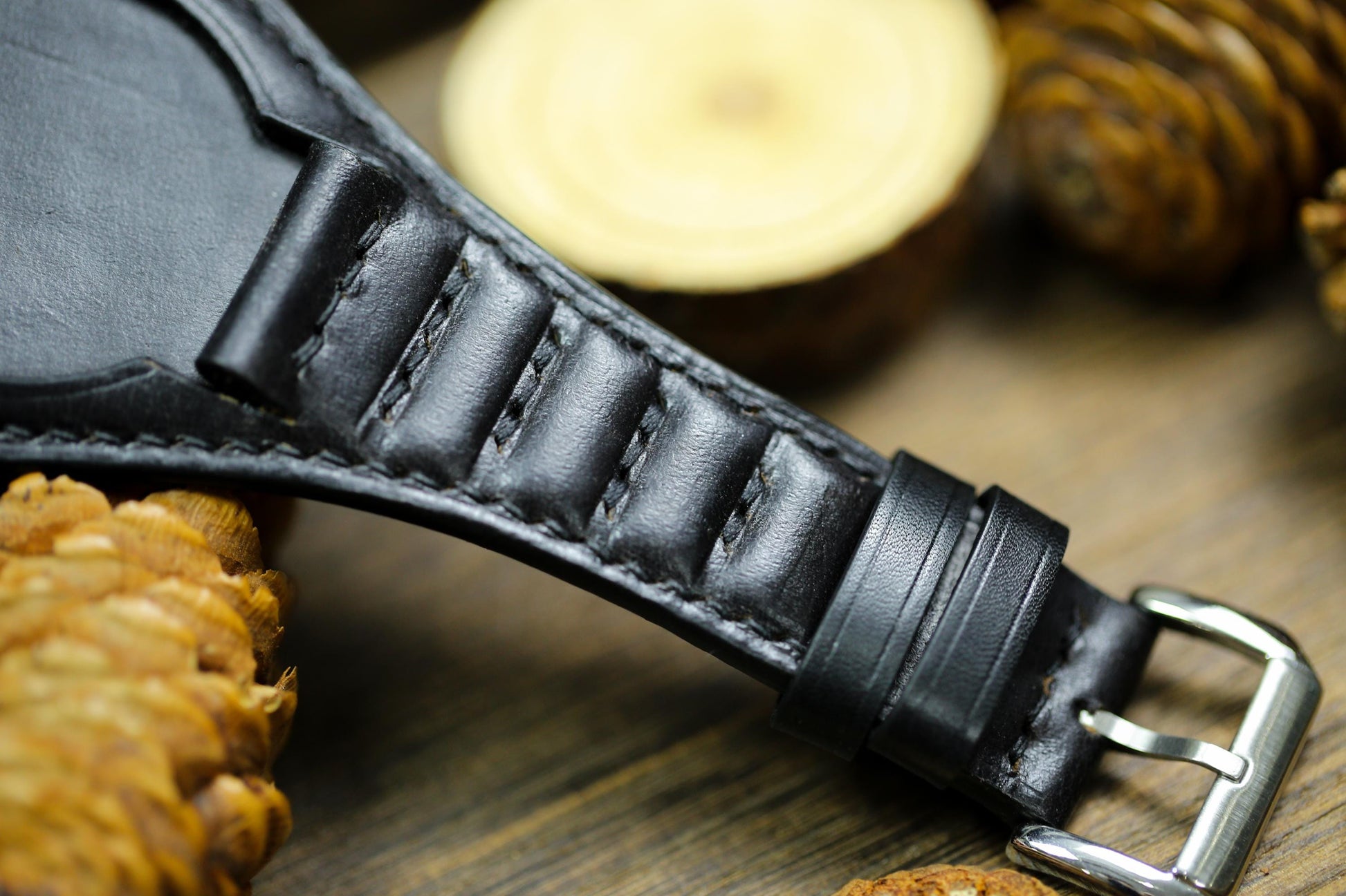 Padding Style Leather Bund Strap 20mm 22mm Bund Straps Watch Band 16mm 24mm Leather Watch Band 18mm Watch Strap Watch Band Cuff Band