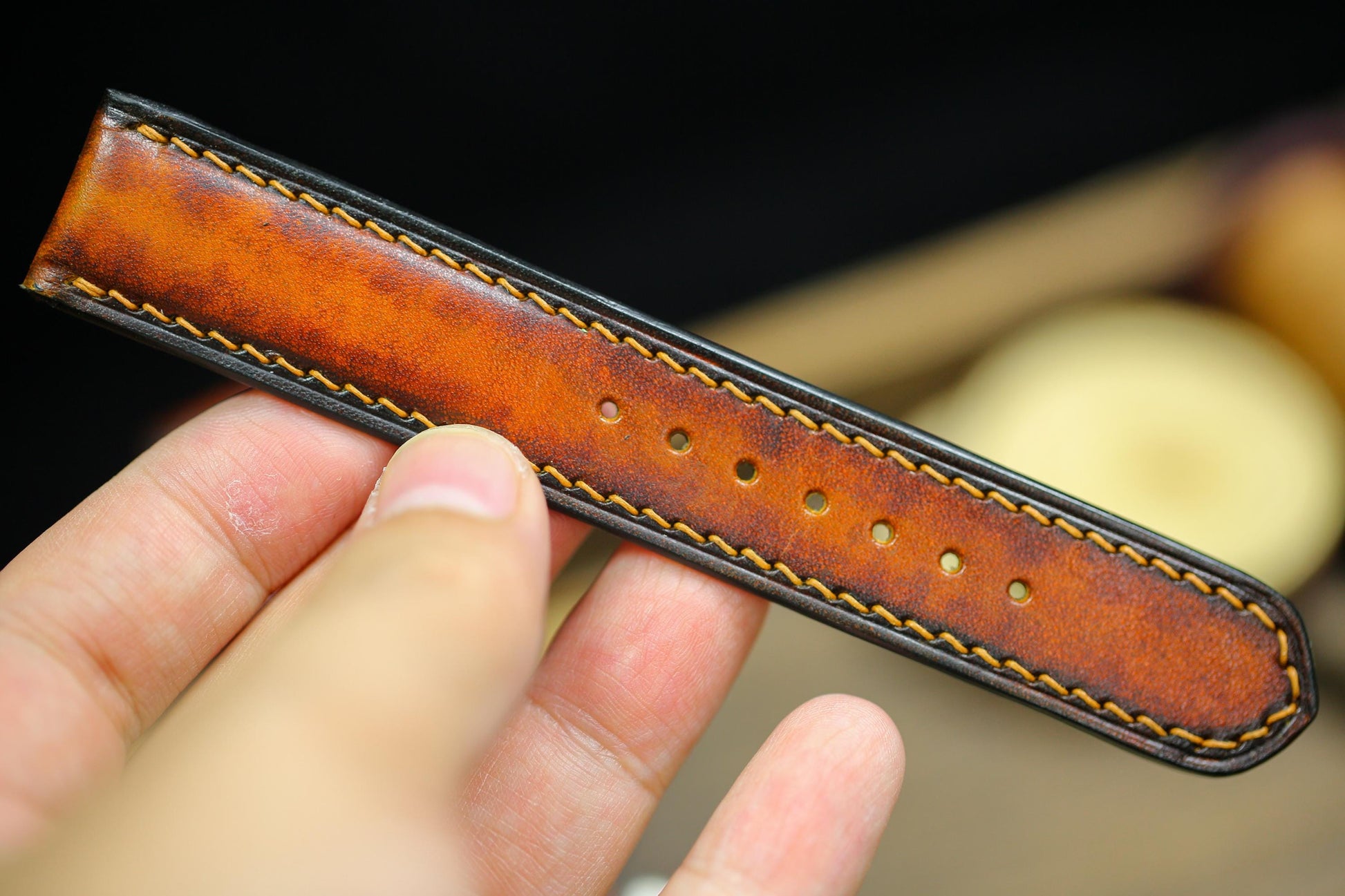 Vintage Tan Patina Leather Watch Strap 24mm 22mm 21mm 20mm Leather Orange Watch Band Leather 18mm 16mm 14mm Customized Watch Strap Clasp